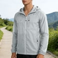 thumbnail image 2 of Men's Lightweight Sun Protection Jacket Full Zipper Loose Long Sleeve Outdoor Sunscreen Hoodies with Pockets, 2 of 9
