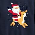 thumbnail image 3 of Instant Message - Santa and Reindeer Christmas - Toddler & Youth Crewneck Fleece Sweatshirt, 3 of 6