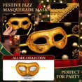 thumbnail image 5 of Masquerade Mask Gold Fabric Lace Design for Men Venetian Style with Ribbon Tie for Party and Masquerade Ball Events, 5 of 5