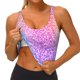 thumbnail image 3 of Balery Colorful Glitters Sujetadores deportivos con espalda cruzada para mujer, acolchados, sin costuras, de alto impacto, ideales para yoga, gimnasio, entrenamiento y fitness.-Small, 3 of 8