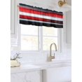 thumbnail image 3 of Valances for Windows Red Black Brush Rod Pocket Cafe Window Treatments Valance Curtains for Kitchen Bathroom Laundry Basement Windows 60"x18", 3 of 9
