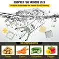 thumbnail image 6 of VEVOR Commercial Vegetable Fruit Chopper, Stainless Steel French Fry Cut with 4 Blades 1/4" 3/8" 1/2", Vegetable Chopper Dicer with Stainless Bowl, Heavy Duty Cutter for Potato Tomato Onion Mushroom, 6 of 9