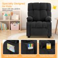 thumbnail image 3 of JONPONY Kids Recliner Chair,Push Back Toddler Recliner with Cup Holders & Side Pockets，Adjustable Footrest & Headrest Kids Sofa for Boys Girls 3+ Age Group，Children's Bedroom Furniture，Black, 3 of 12