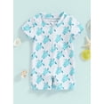 thumbnail image 3 of Jxzom Kids Toddler Baby Boy Rash Guard One Piece Swimsuit Rompers Zipper Short Sleeve Turtle/Shark Print Bathing Suit Swimwear, 3 of 8