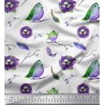 thumbnail image 1 of Soimoi Cotton Cambric Fabric Nest,Feather & Artistic Bird Print Sewing Fabric Yard 56 Inch Wide, 1 of 1