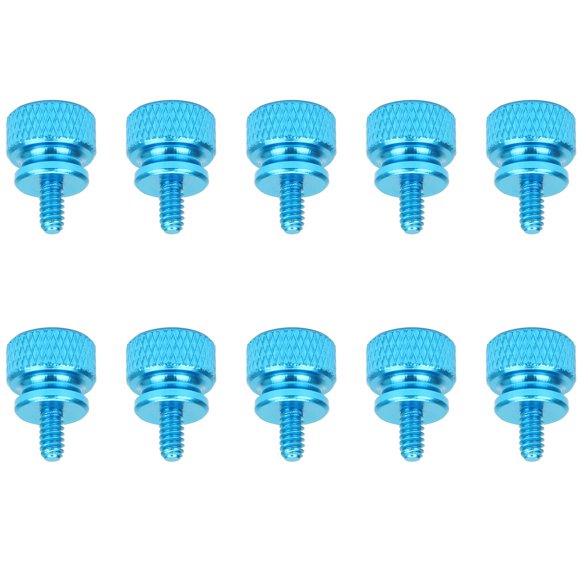 HELIFOUNER 10 Pieces 6-32 Thread Lake Blue Color Anodized Aluminum Computer Case Thumbscrews Thumb Screws for Computer Case/Cover/Power Supply/Hard Drives