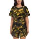thumbnail image 1 of Balery Urban Graffiti Scorpion Illustration Conjunto de Pijama para Mujer con Estampado, Dos Piezas de Manga Corta y Shorts, Ropa de Dormir Suave con Cuello Redondo y Bolsillos-X-Large, 1 of 6