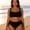 *Black, variant on Women's Square Neck Ruched Bikini Set, High Waist 2-Piece Swimsuit with Adjustable Straps, Bathing Suit for Beach Blue,Women's Plus XXL