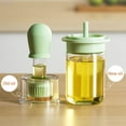 thumbnail image 4 of Premium Olive Oil Dispenser Bottle with Basting Brush, 180ml Glass Kitchen Oil Container with Non-Drip Spout & High Temp Brush for Healthy Cooking, Baking, Grilling(Green),Ccwuwei, 4 of 9