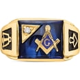thumbnail image 4 of 14K Yellow Gold Aa Diamond Men's Masonic Ring (Size 10) Made In United States y1586aa, 4 of 5