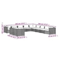 thumbnail image 3 of vidaXL 11 Piece Garden Lounge Set with Cushions Black Poly Rattan, 3 of 4