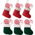 thumbnail image 2 of Calcetines de punto para árbol de Navidad, medias colgantes de Papá Noel, rojo y verde, decoración de mesa para fiesta en casa, 1 unidad, 2023, 2 of 4