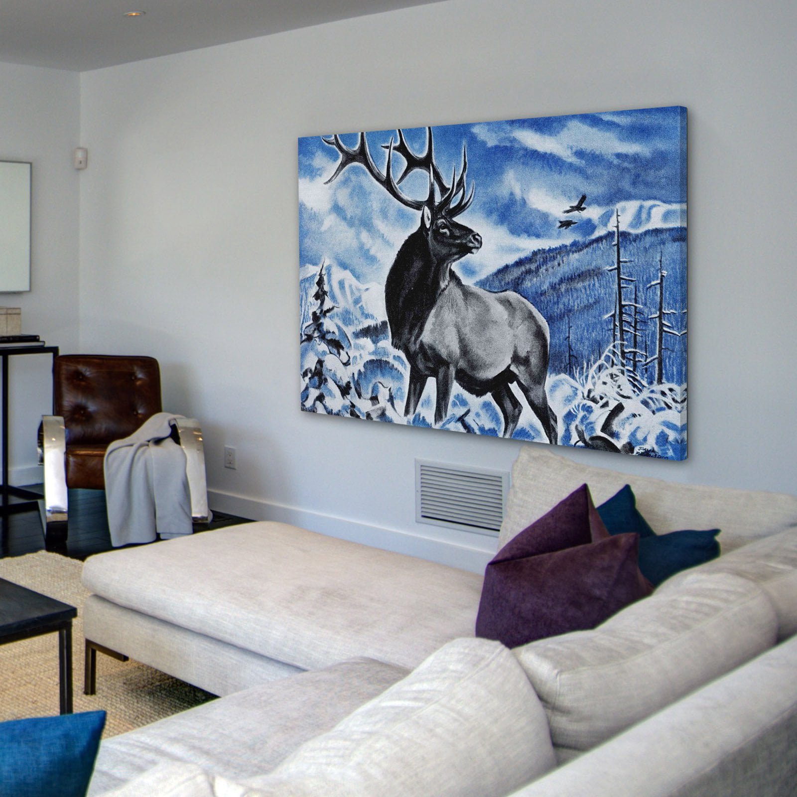 "The Last Elk" Painting Print on Wrapped Canvas
