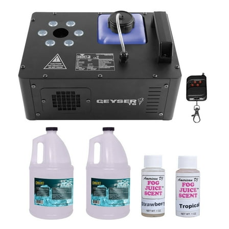 Chauvet DJ Geyser T6 Vertical Pyrotechnic-Like Fog Machine with Variety Fog Juice Package
