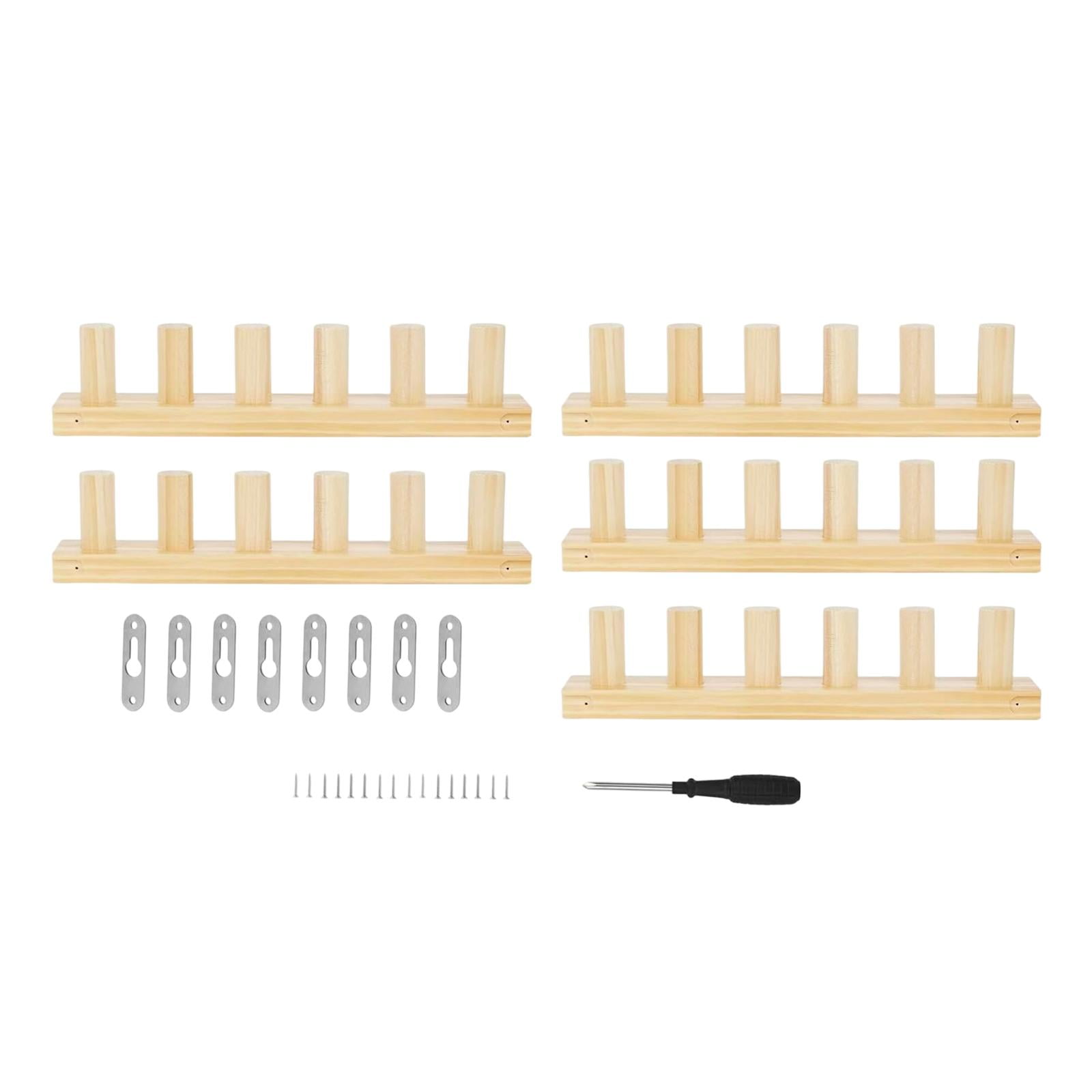 5 Sets Wooden Knitting Loom Kit Blanket Loom Bulky Frame Sturdy Adjustable for DIY Yarn Crafting and Beginners