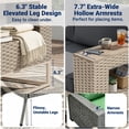thumbnail image 4 of Muphyers 12 Piece Rattan Patio Furniture Set, All-Weather Wicker Sectional Sofa, Outdoor Conversation Set, Wooden Table, Wide Armrests, 5.5" Washable Cushions for Backyard, Garden, Balcony,Brown, 4 of 11