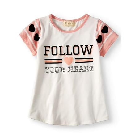 - Big Girls' Follow Your Heart Varsity Graphic Tee