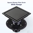 thumbnail image 4 of 4 Inch 6 Inch 304 Stainless Steel Square Shower Floor Drain With Flange Black, 4 of 7