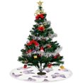 thumbnail image 4 of GZHJMY Abstract Kitten Head and Butterflies Christmas Tree Skirt 36" for Indoor Outdoor Holiday Party Office Store Cupboard Decoration, 4 of 5