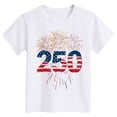 thumbnail image 5 of mgoYE Girls Boys American Flag Shirt 4th of July T-Shirt Patriotic Short Sleeve Tee USA Flag Stripe Star Summer Blouse Tops 250th Anniversary USA Shirt Crew Neck(White,3-4 Years), 5 of 5