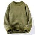 thumbnail image 2 of TFEOQRY Men's Crew Neck Sweater Ribbed Knitted Loose Long Sleeve Solid Color Casual Pullover Fall Winter Top Olive Green, 2 of 4