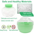 thumbnail image 3 of Green Plastic Loose Powder Container with Powder Puff Refillable After Bath Powder Puff Talcum Powder Case Portable Travel Face Cosmetic Stroage Distributor Make-up Loose Powder Jars, 3 of 6