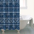 thumbnail image 4 of Blue Geometric Pattern with Elephants Shower Curtain 36"x72" ,Bathroom Decorative Shower Curtains Set with 12 Hooks,Modern Waterproof Washable Shower Curtain, 4 of 6
