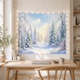 thumbnail image 5 of Snowy Woodland Path with Birch Trees in Winter, Serene Boho for Nature Lovers, Quiet Forest Wall Decor, Christmas Gift Tapestry Wall Hanging for Living Room and Bedroom, 5 of 7