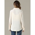 thumbnail image 4 of DARING DIVA Women's Casual Long Sleeve Button Down Turn Down Collar Shirts XS Apricot, 4 of 6