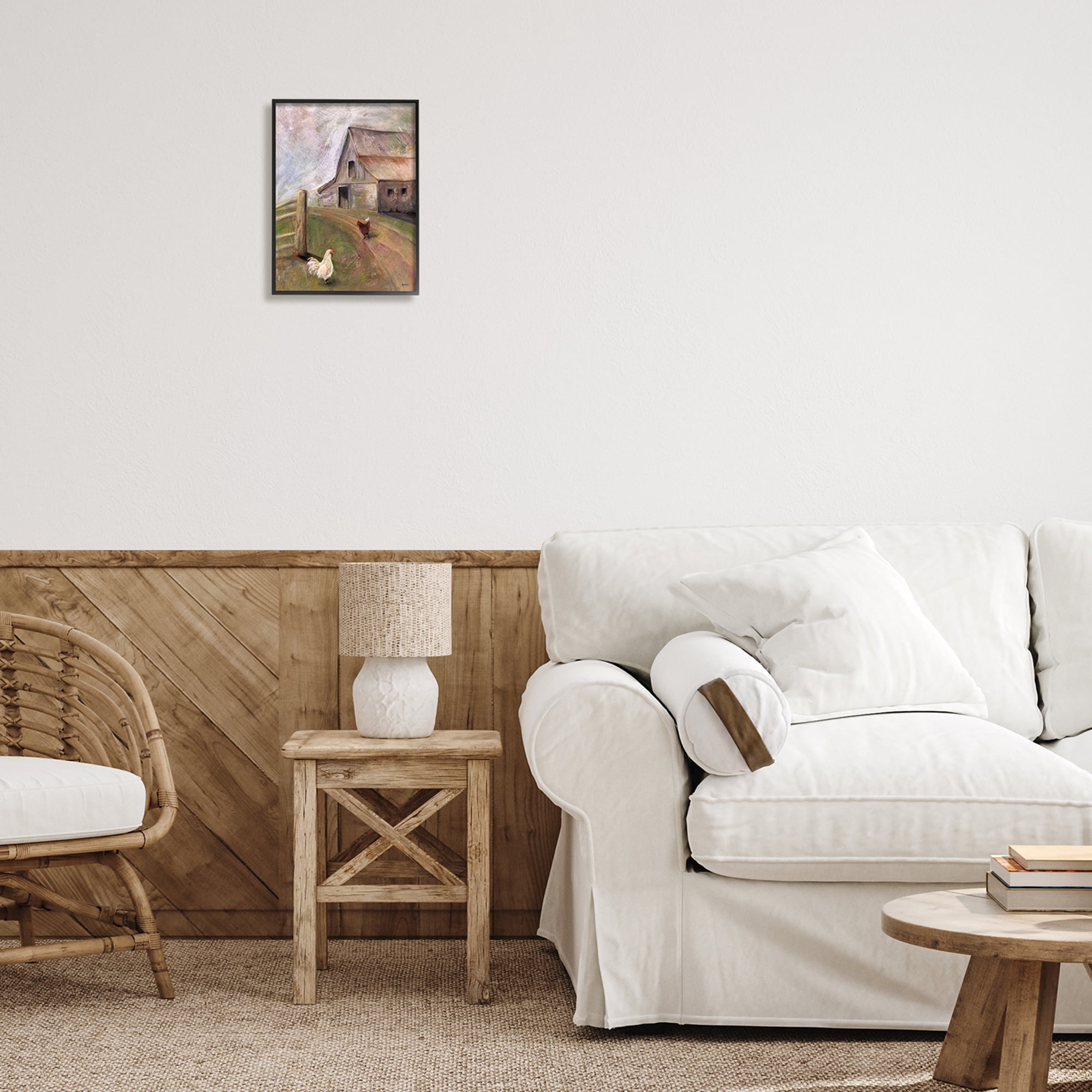 Stupell Industries Rustic Farmland Chickens Roaming Country Road Barn, 11 x 14, Design by Kelley Talent