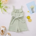 thumbnail image 2 of TAmten Toddler Baby Girl Pink Sleeveless Ruffle Jumpsuit 1T 2T 3T 4T 5T 6T Summer Romper Outfits Short Ruffle Sleeve(Green,18-24 Months), 2 of 4