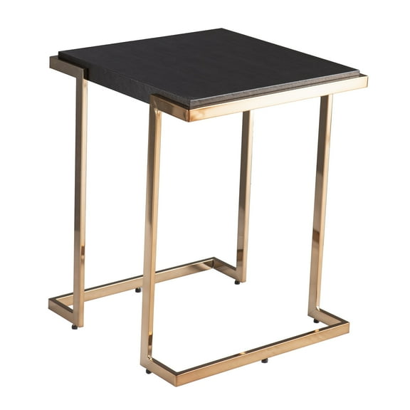 Holly & Martin Barcia Wood and Iron Side Table in Black