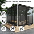 thumbnail image 4 of Topchances Gazebo Universal Replacement Mosquito Netting, 10' x 12' Outdoor Canopy Mesh Netting Screen 4-Panel Sidewall Curtains with Zipper and Sandbags (Black), 4 of 9