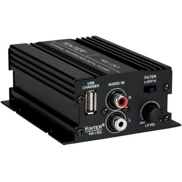 Kinter Ma 150 2 Channel Mini Amplifier Usb Charger 2xw Walmart Com Walmart Com