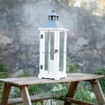 thumbnail image 5 of 2PCS Wooden Candle Hurricane Luxury Lanterns With Led Candle ， For Table Top,Wall Hanging, Or Garden Display, Indoor & Outdoor Use, Extra Large，White，Indoor & Outdoor Use, 5 of 7
