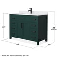 thumbnail image 5 of Wyndham Collection Beckett 48" Wood Single Bathroom Vanity in Green/Matte Black, 5 of 6