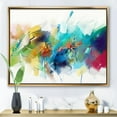 thumbnail image 3 of Designart Turquoise Story With Touches Of Yellow And Red FLOAT FRAME WALL ART, 3 of 4