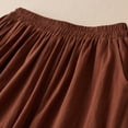 thumbnail image 5 of Women High Waist Cotton Linen Bloomers Solid Color Loose Wide Leg Casual Pants Coffee Size 2XL, 5 of 7