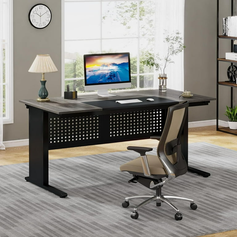 Tribesigns 63 Inch Executive Desk with File Cabinet, Large Office
