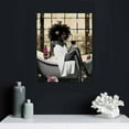 thumbnail image 4 of COMIO African American Wall Art Bathroom Decor Black Girl In Bathtub Canvas Wall Art Poster Prints Modern Pink Wall Decor Fashion Black Women Pictures Framed Artwork For Bathroom, 4 of 4