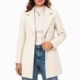 thumbnail image 2 of cocolona Single Breasted Overcoat for Women Winter Elegant Long Sleeve Notch Lapel Classic Peacoat Dressy Casual Solid Color Long Winter Jacket, 2 of 8