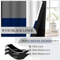 thumbnail image 4 of Black Grey Blue Blackout Curtains for Bedroom Living Room，Abstract Geometric Grommet Window Drapes 42x63 Inch,2 Panels, 4 of 7
