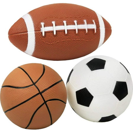 Click N’ Play Pack of 3 Mini Sports Pack Ball, Football, Soccer ball and