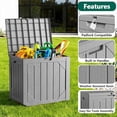 thumbnail image 5 of 30 Gallon Lockable Resin Deck Box, Waterproof UV-Resistant Outdoor Storage Box, Heavy Duty Garden Tool Organizer for Patio Storage, Pool Accessories, Outside Storage （Gray）, 5 of 7