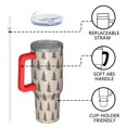 thumbnail image 4 of Brown Christmas Tree Pattern Tumbler with Handle and Lid,40oz Double Wall Vacuum Insulated Tumbler,Cups Gift for Women and Men, 4 of 7