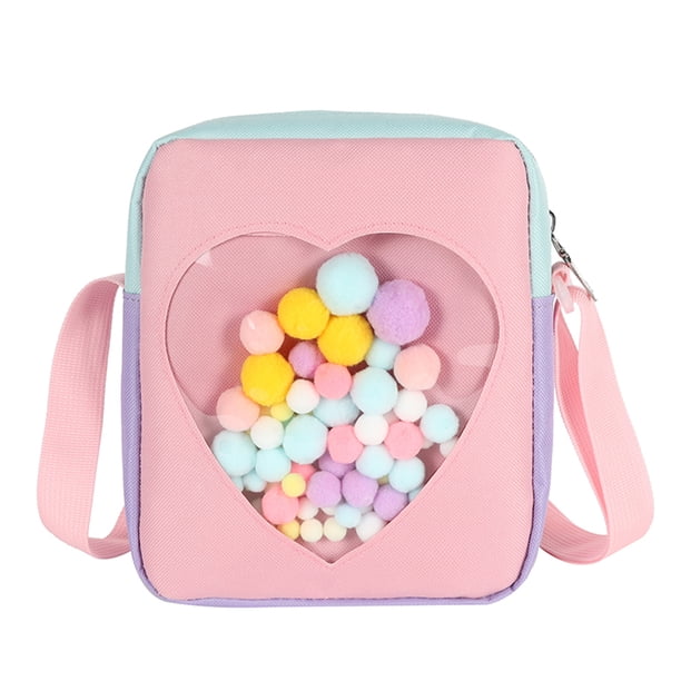 Bolso bandolera de color sólido con diseño de amor transparente para mujer (rosa y azul) Likrtyny Para estrenar