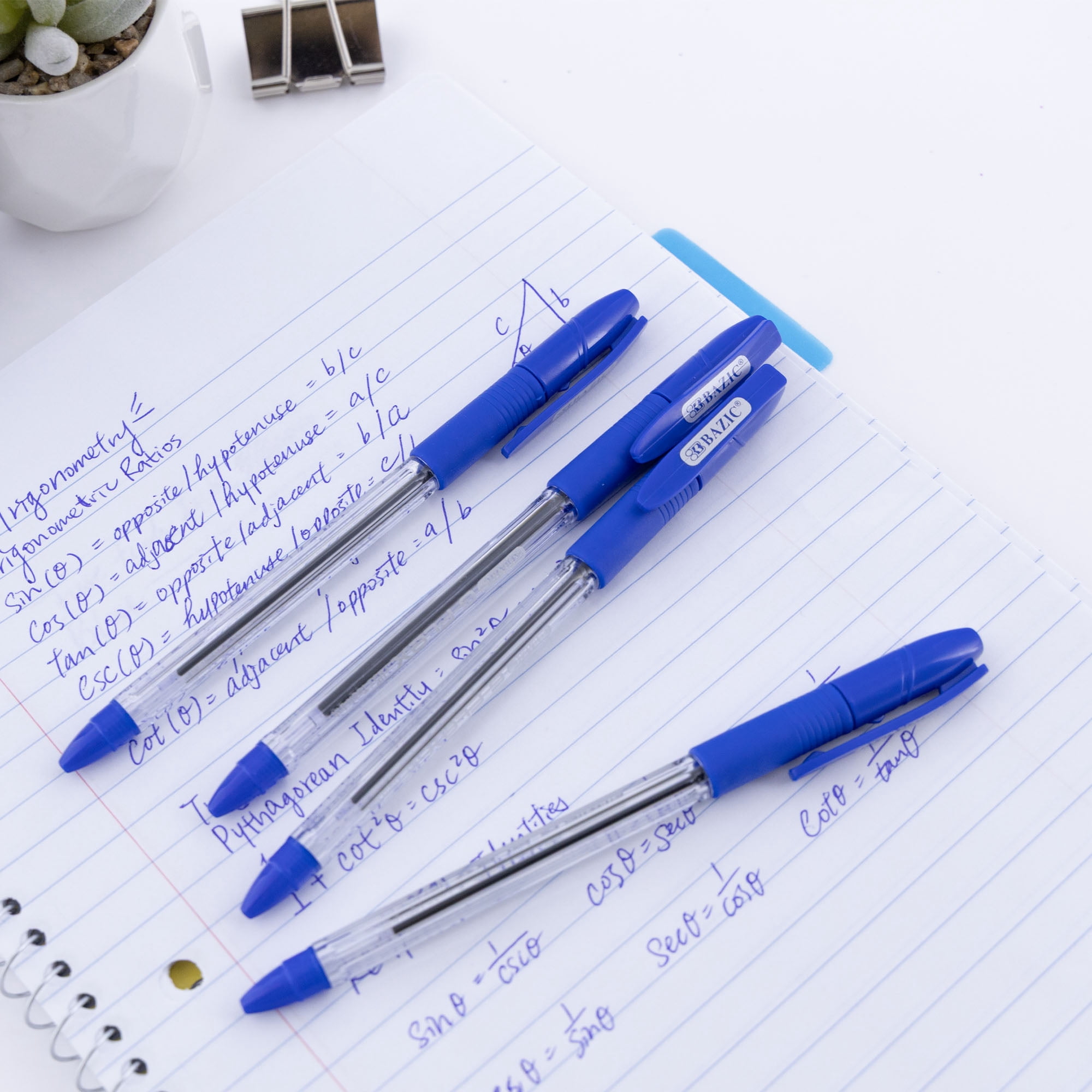 BAZIC G-Flex Blue Fuse Tech Ink Pen, 0.7 mm Medium Point, (4/Pack), 24-Pack