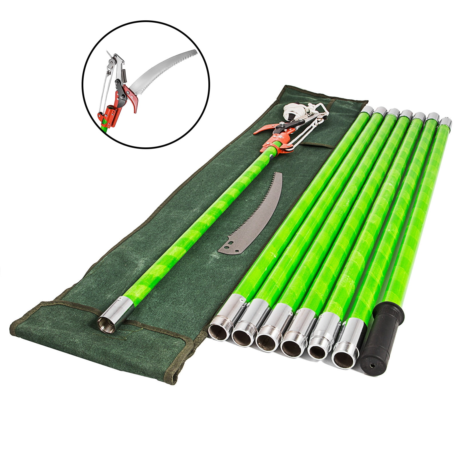 Vevorbrand 26ft Extendable Pole Saw Telescopic Pruning Saw Tree Pruner Pole Saw for Tree Trimming Long Reach Limb Cutter, Size: 26'