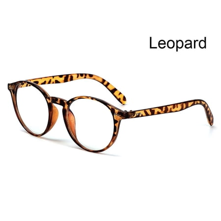 Unisex Round Retro Ultralight Blue Light Blocking Glasses Flat Mirror Eyewear Gaming Filter Glasses Optical Spectacles LEOPARD