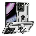 thumbnail image 1 of Compatible with Moto G 5G(2025) Protective Case,Heavy Duty Shockproof Armor Phone Case with 360° Rotating Metal Ring Holder Kickstand Military Grade Protection Rugged Cover,Silver, 1 of 7
